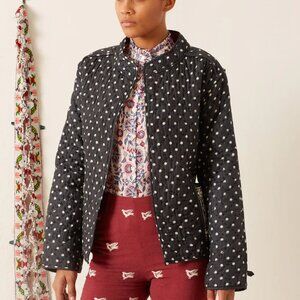 Tamil Raven Dot Silk Jacket